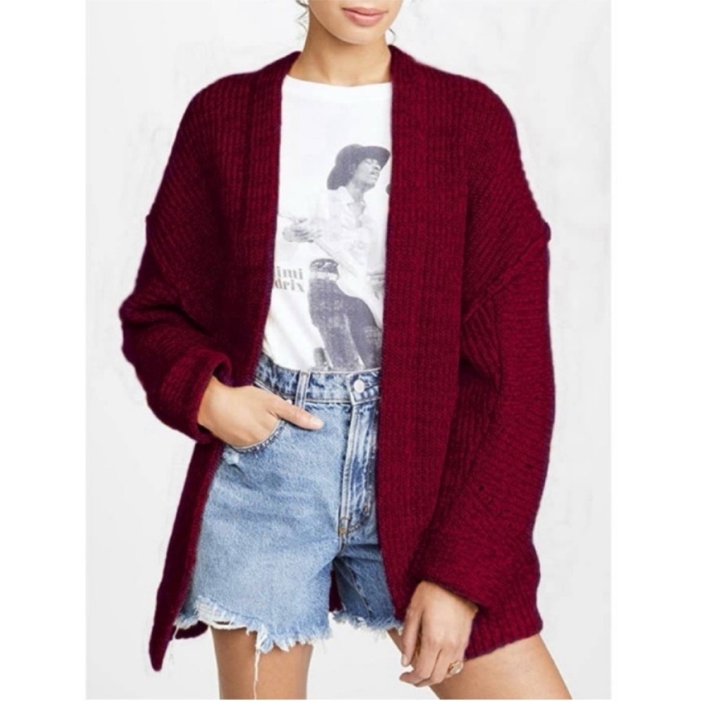Free People womens High Hopes Open front Cardigan Sweater Knit Casual Small